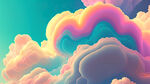 五彩斑斓的云，变形，扭曲，颜色淡雅