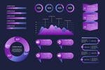 紫色商务数据信息图