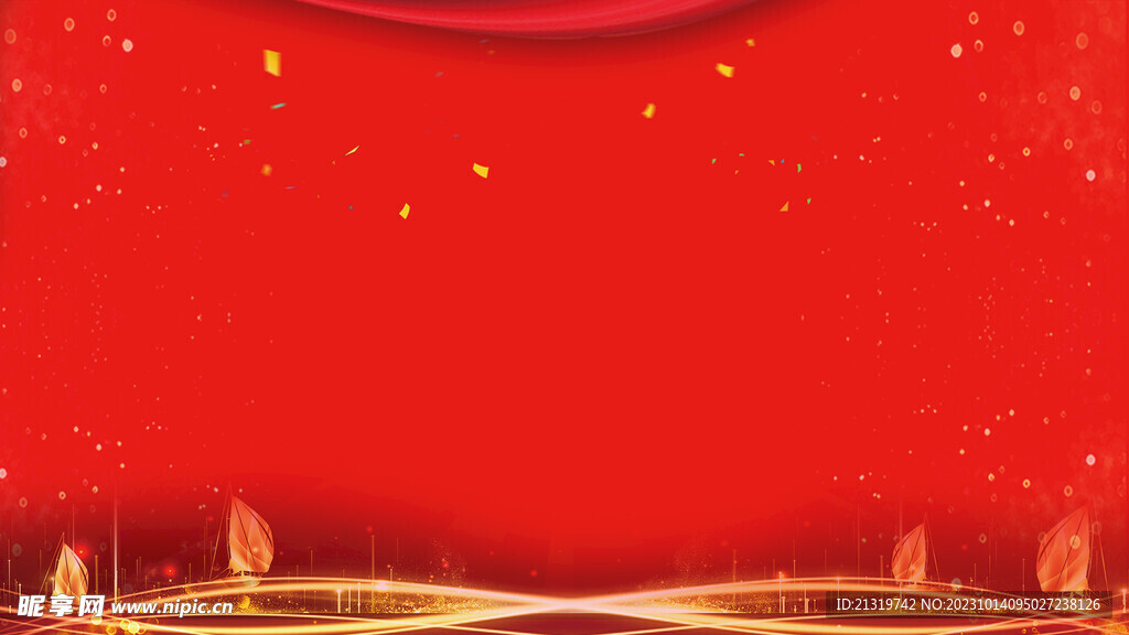红色周年庆舞台背景