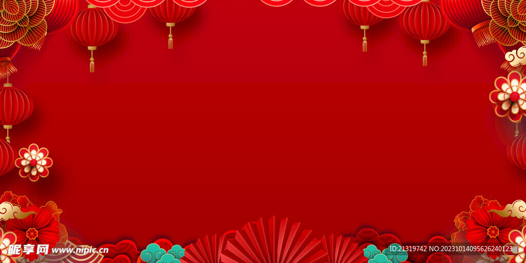 红色传统舞台背景
