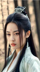 清纯，美女，温婉仙女，盛世容颜，倾国倾城，长发，体型苗条，现代，精美细节，白色如玉肌肤，优雅，真人美女，细腻，精美细节，氛围光，光影，细节，高质量，电影打光，纯色背景，精致美丽的五官，全身