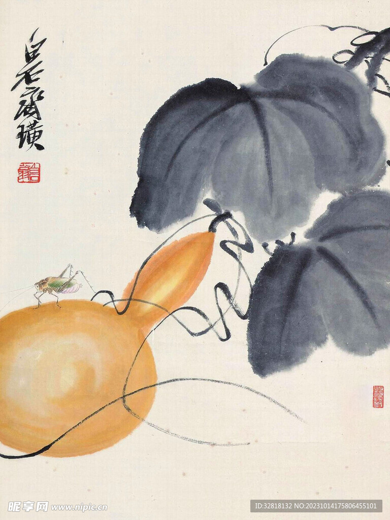齐白石葫芦蛐蛐