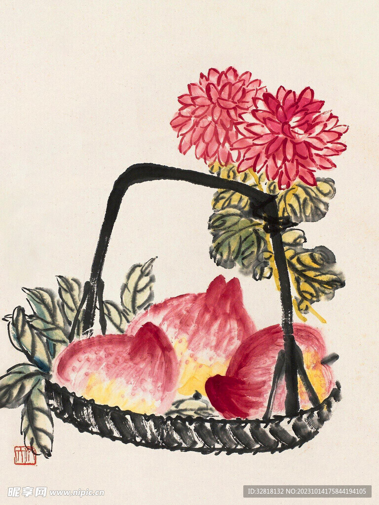 齐白石寿菊
