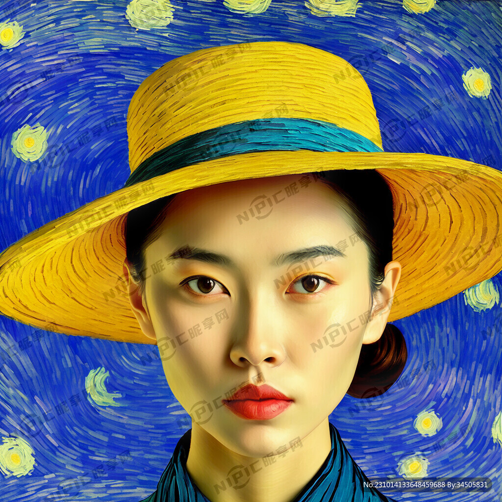 带着帽子的一个时尚女性