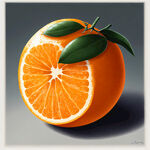 白色背景切开的鲜橙