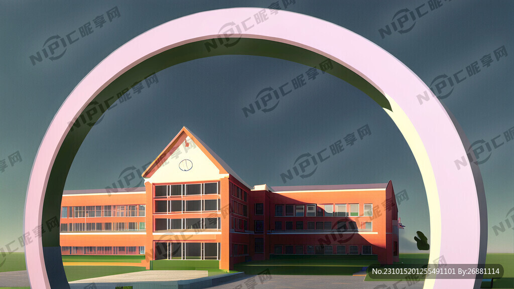 学校造型圆形荣誉