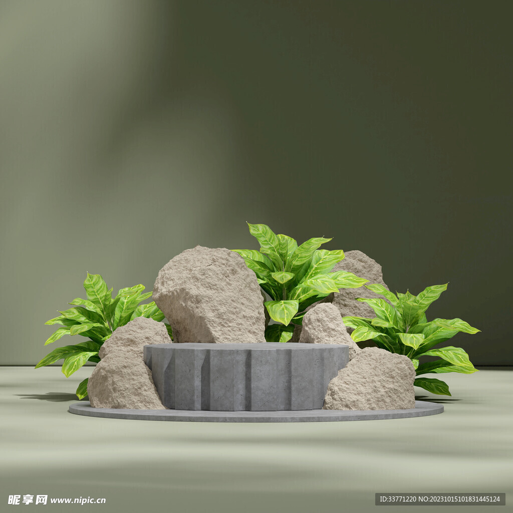 绿色植物几何背景
