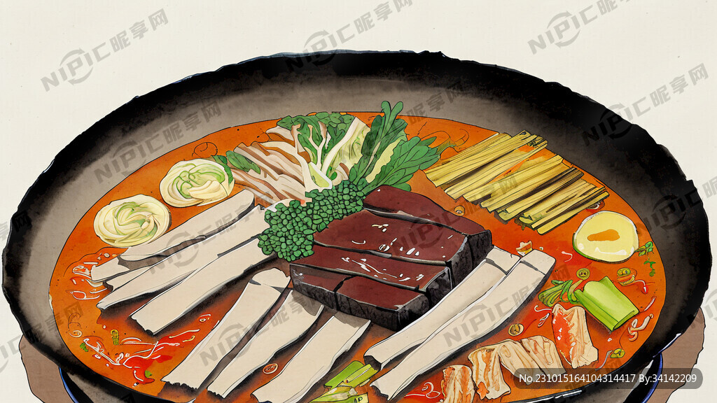 宋朝毛笔字自助火锅免费吃