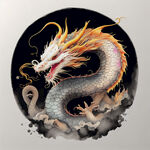龙，国潮，可爱，细节，高清，3d创作画风，几何抽象派，幻觉引擎，辛烷呈现