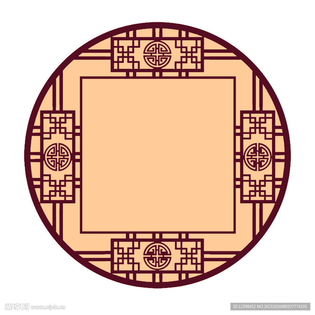 传统中式方圆框图案