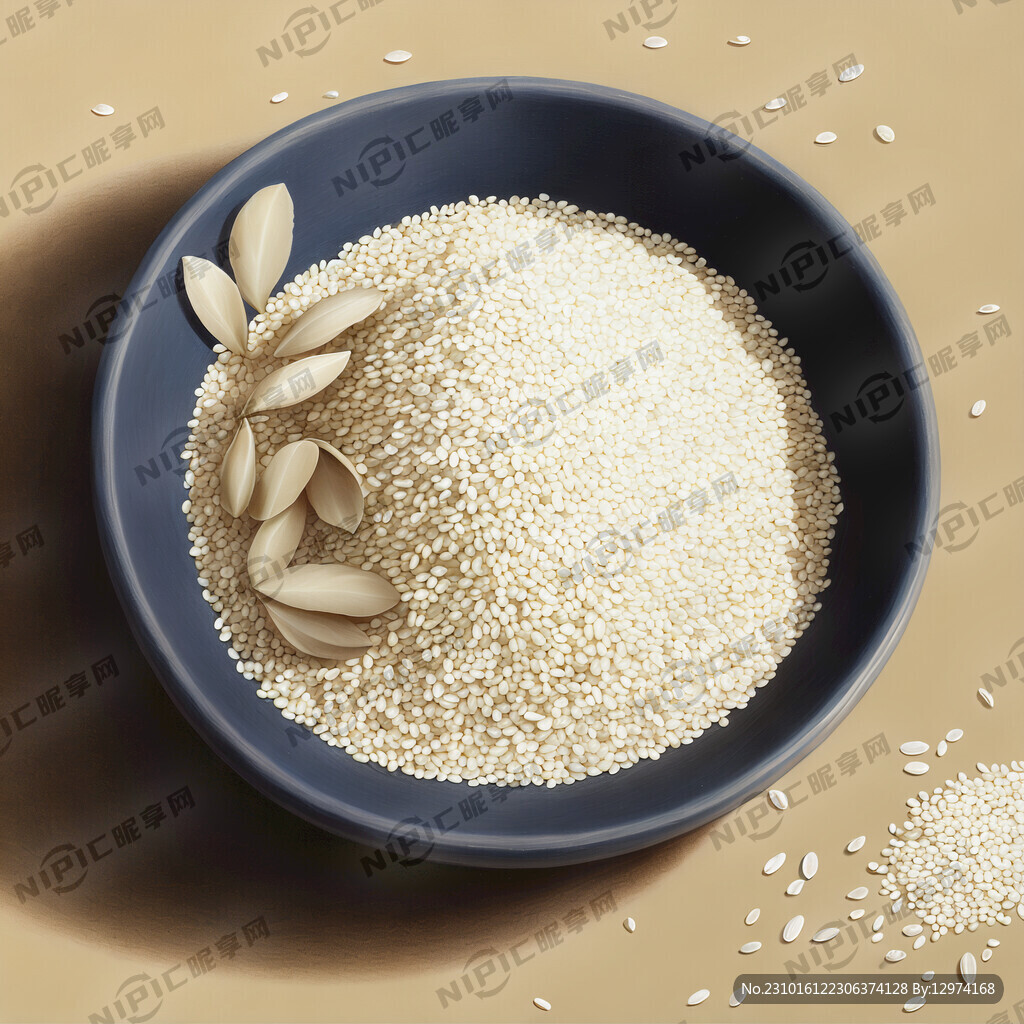 清晰 8粒白芝麻 写实 油画
