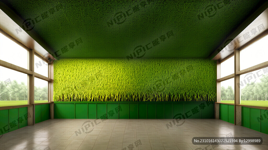 大米 展厅 绿色 3D 稻谷