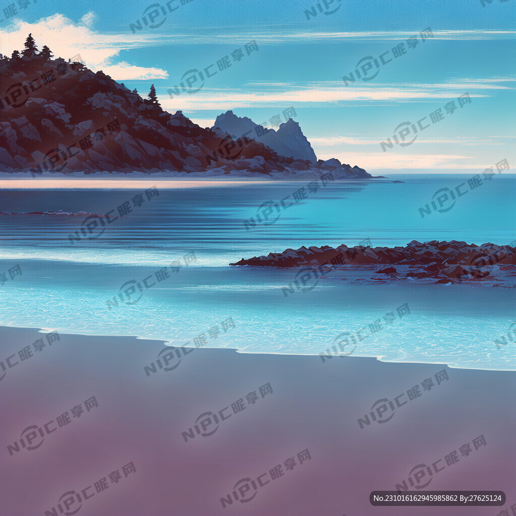海平面静谧浅蓝光感