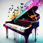 钢琴背景音符色彩和谐美