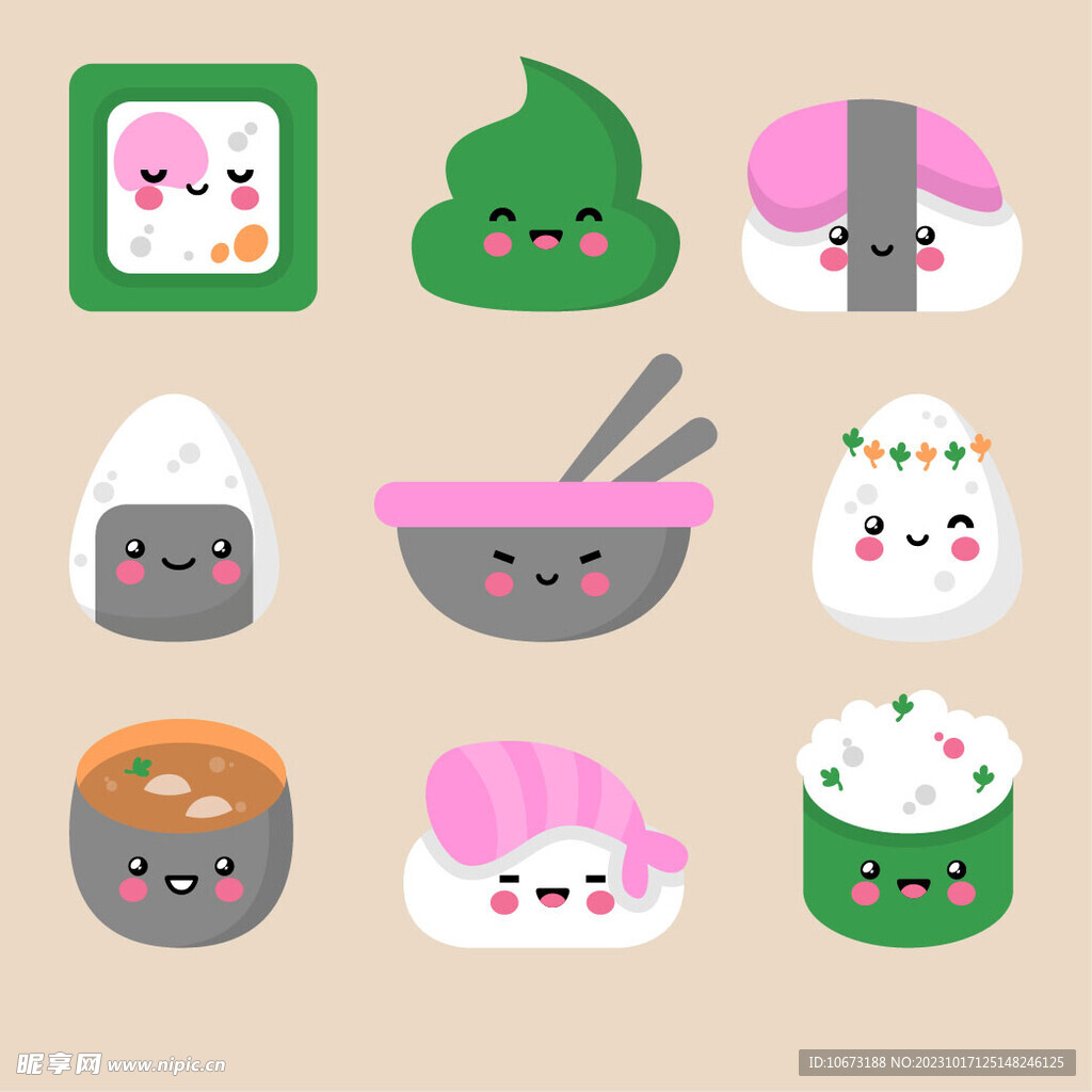 可爱手绘美食