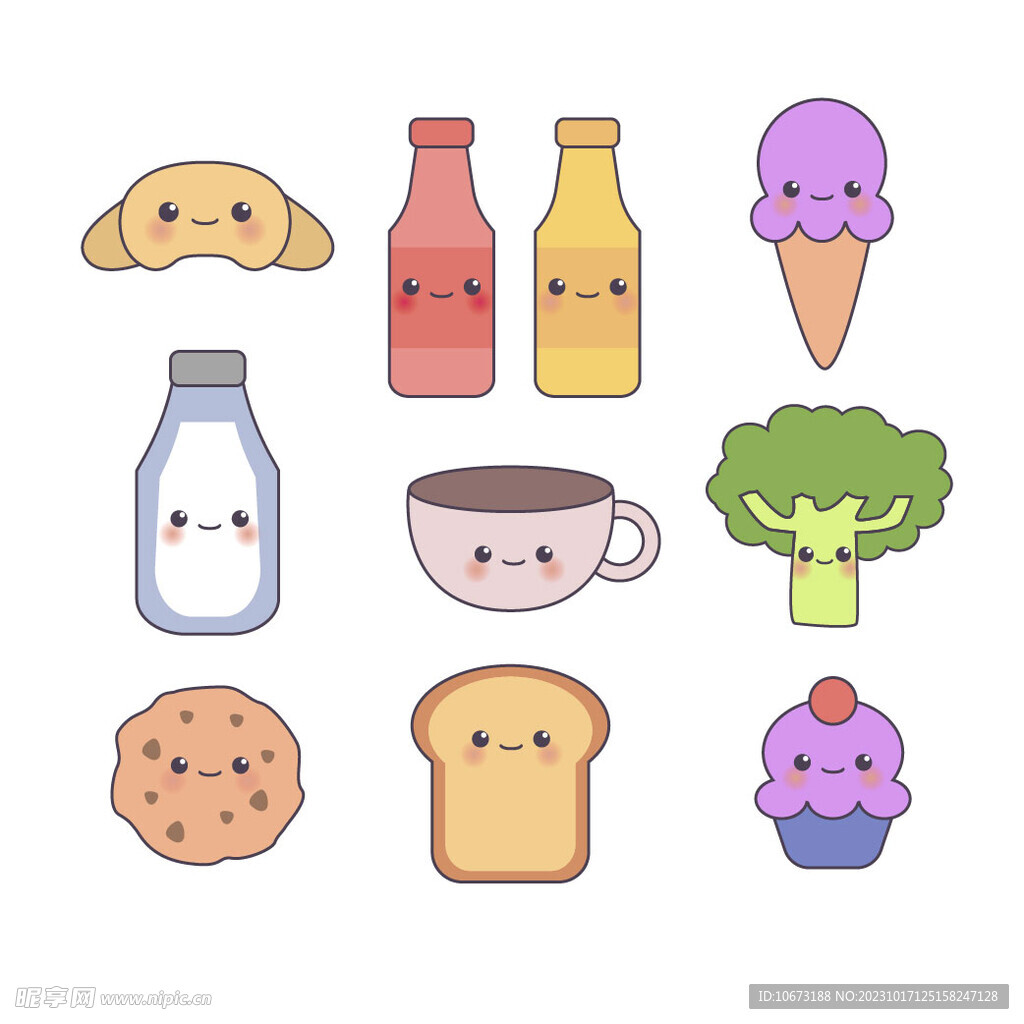 可爱手绘美食