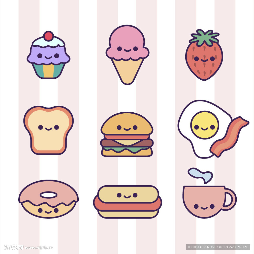 可爱手绘美食