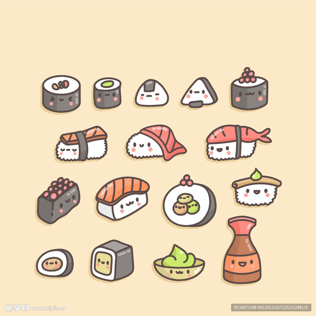 可爱手绘美食