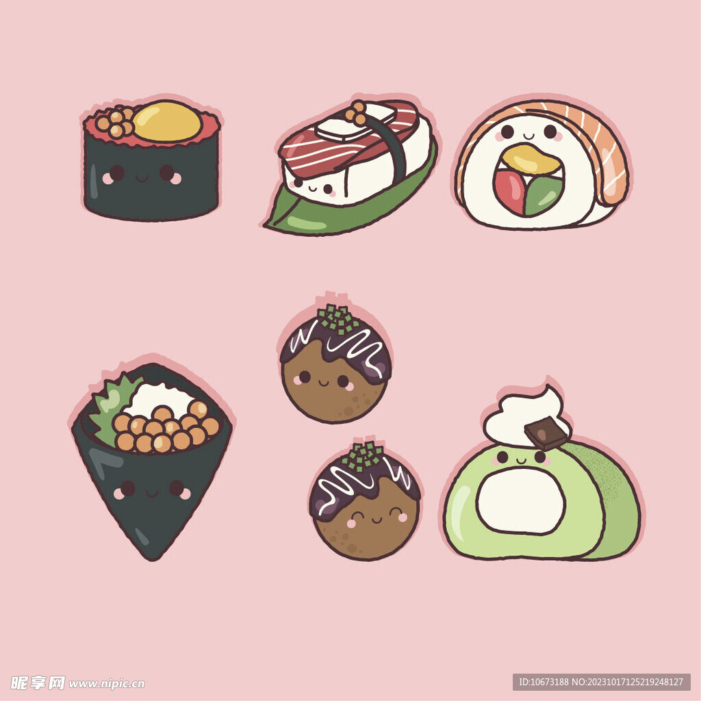 可爱手绘美食