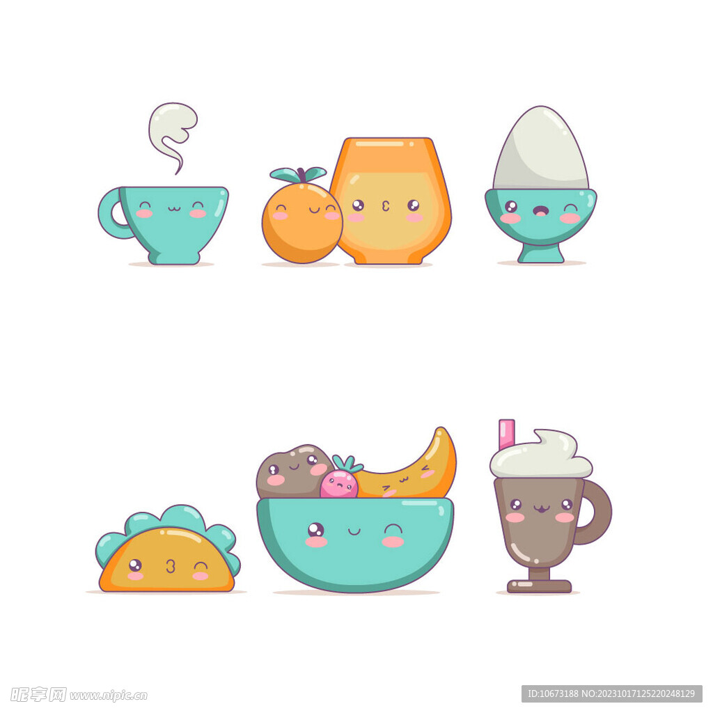 可爱手绘美食