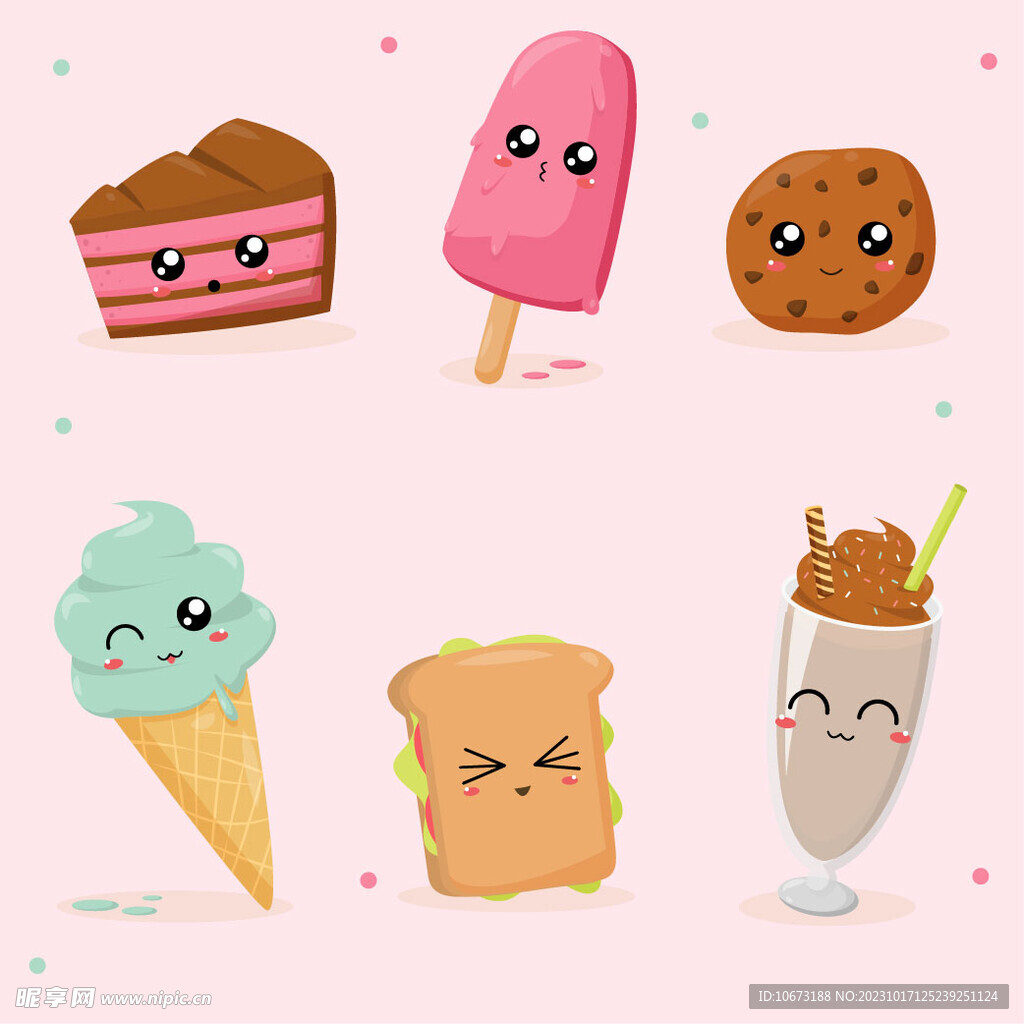 可爱手绘美食