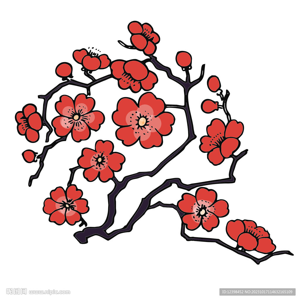 梅花卡通简笔画