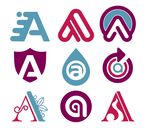 平面徽标模板集logo标识标志