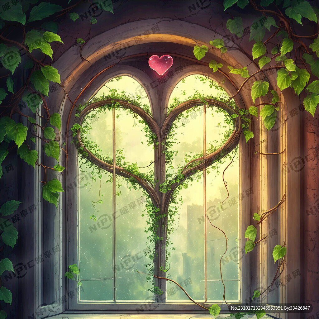 一闪心灵的窗上面爬满藤蔓
