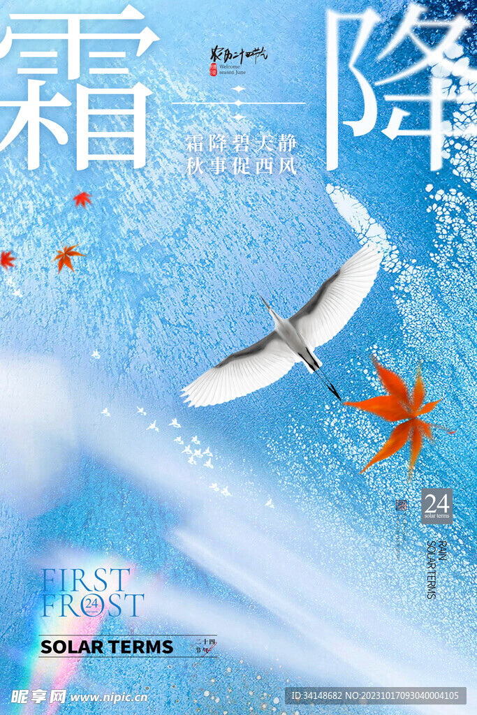 霜降节气设计广告