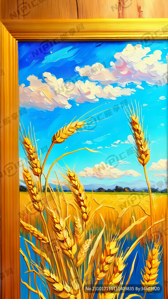 麦穗 油画 梦幻 不要人物