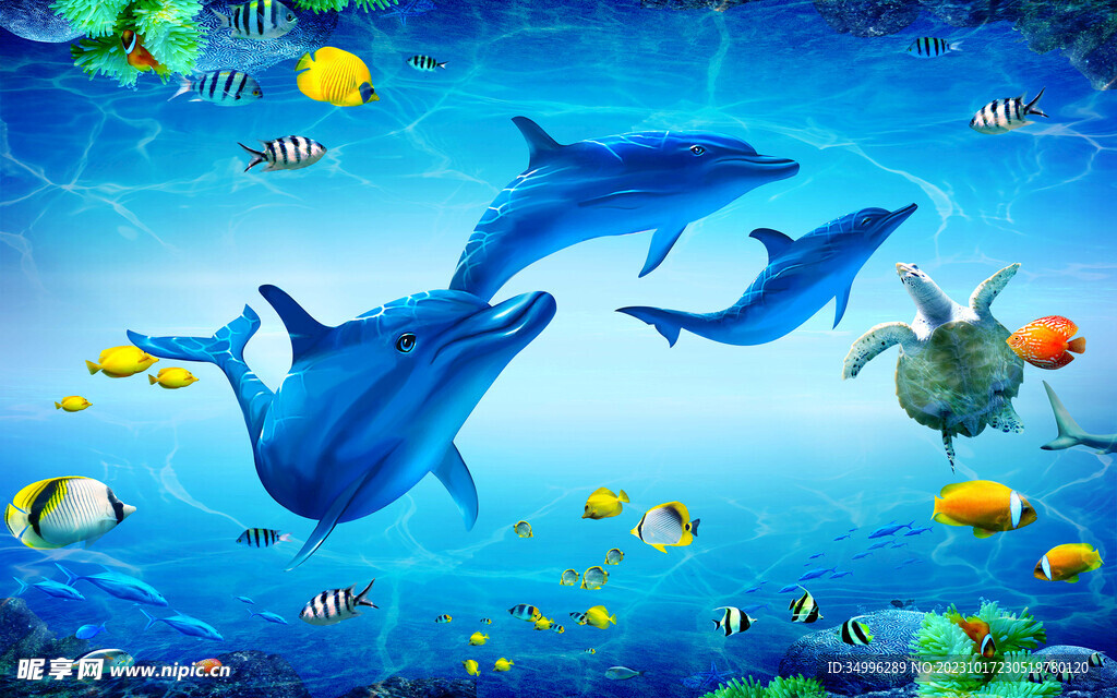 3D海底世界海豚湾