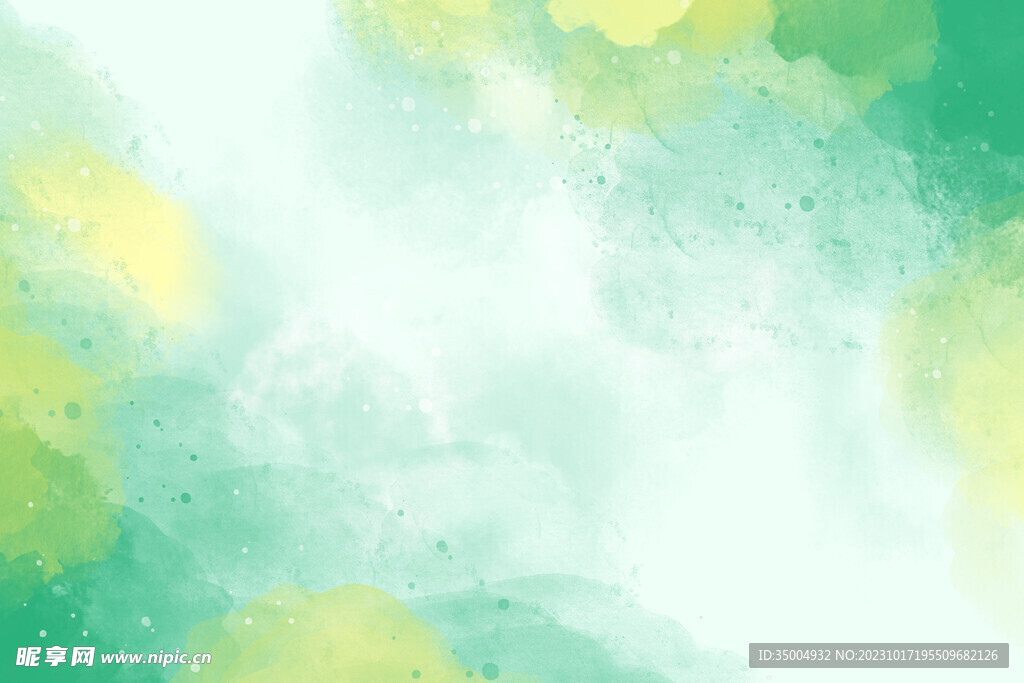 清新绿色水彩背景