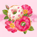 水彩甜甜圈插图