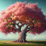 挑子树，一大棵桃树，结满桃子