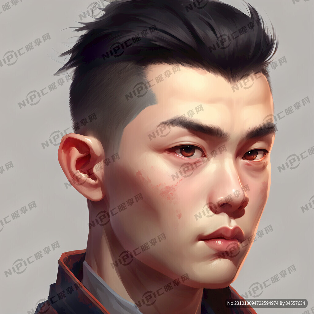男生头像带眼睛平头