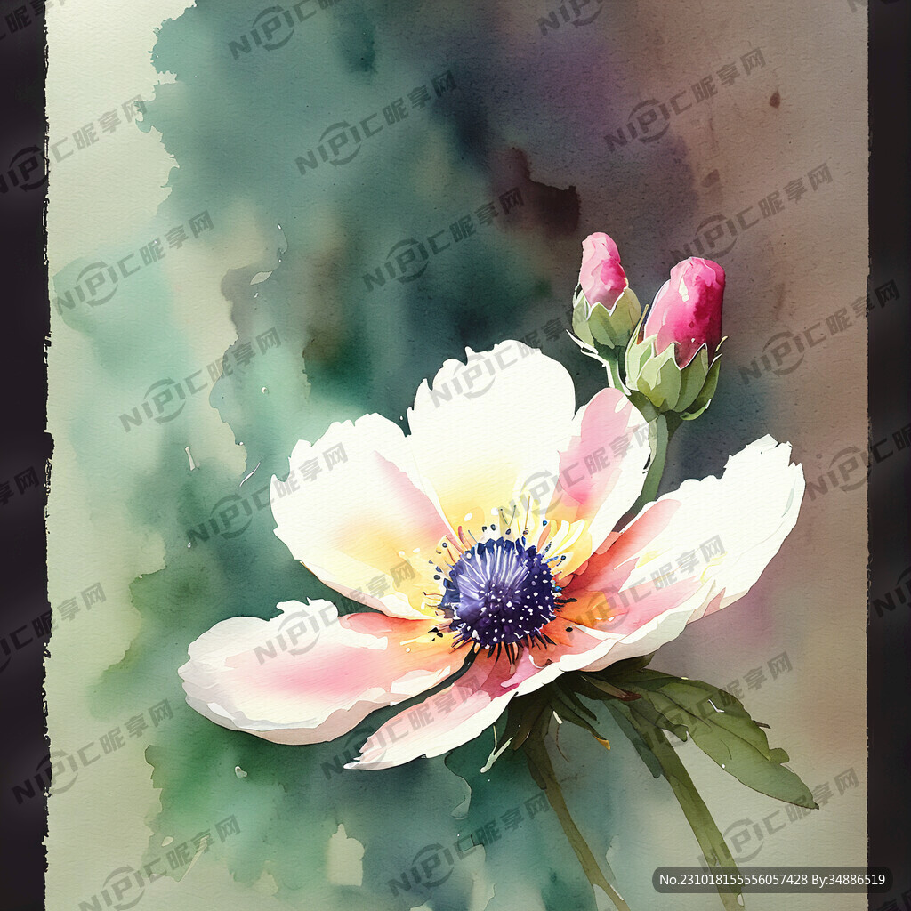 水彩花