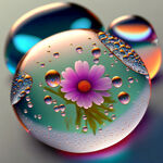 透明水珠，彩色的雨花石