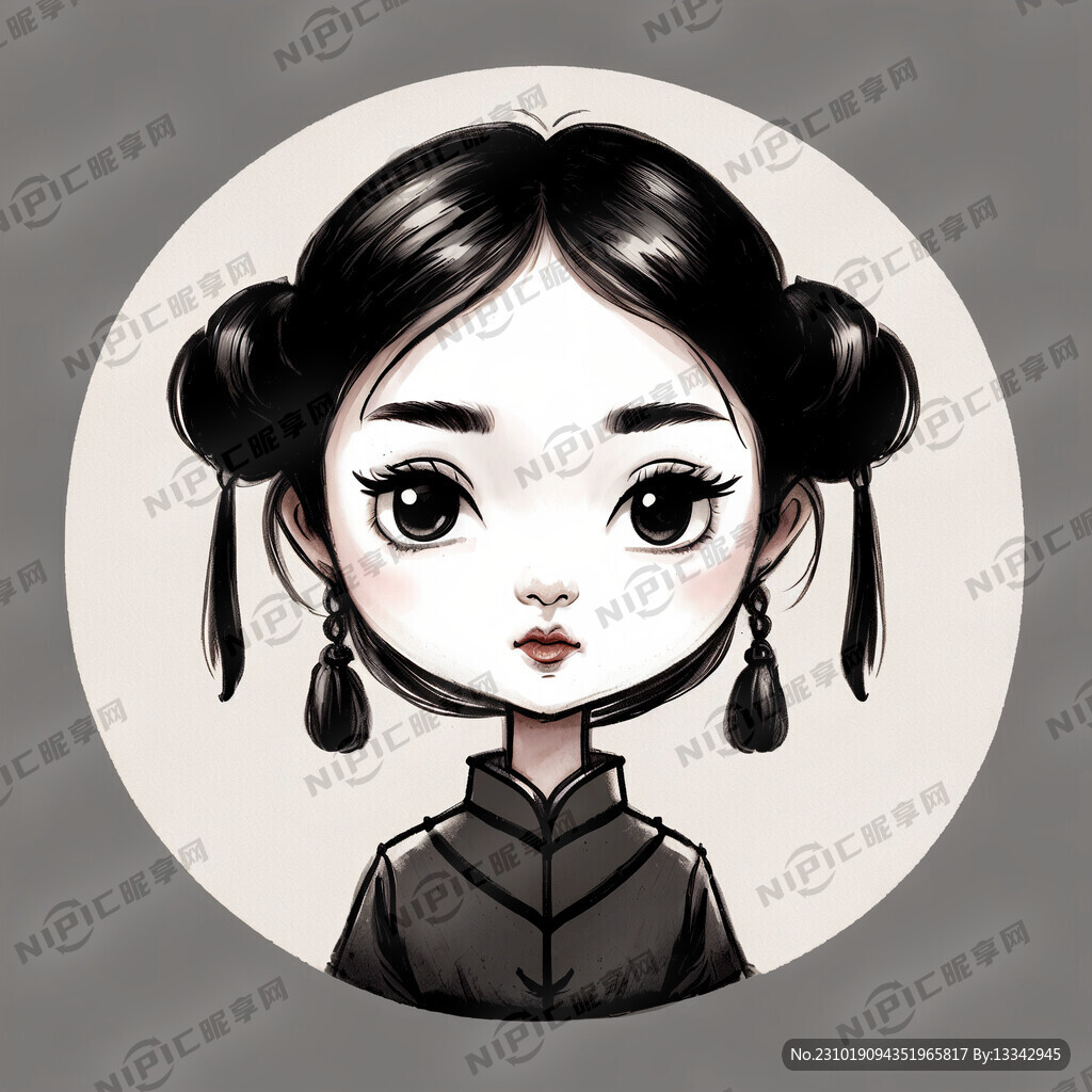 可爱简笔画女孩头像