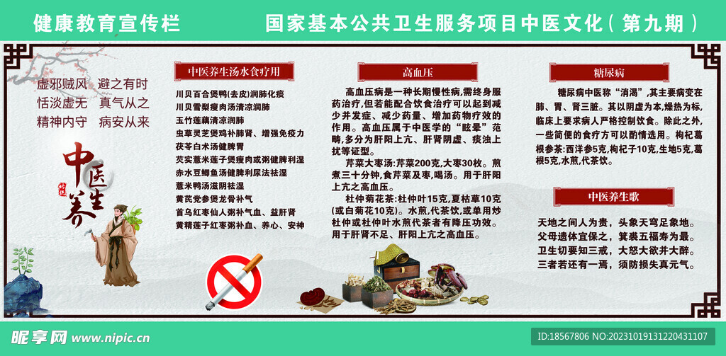 中医文化健康宣传栏