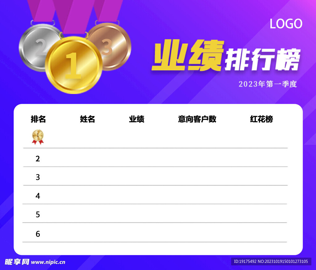 业绩排行榜展板海报