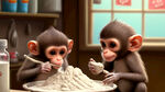 小猴子买面粉做蛋糕