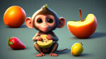 小猴子切水果