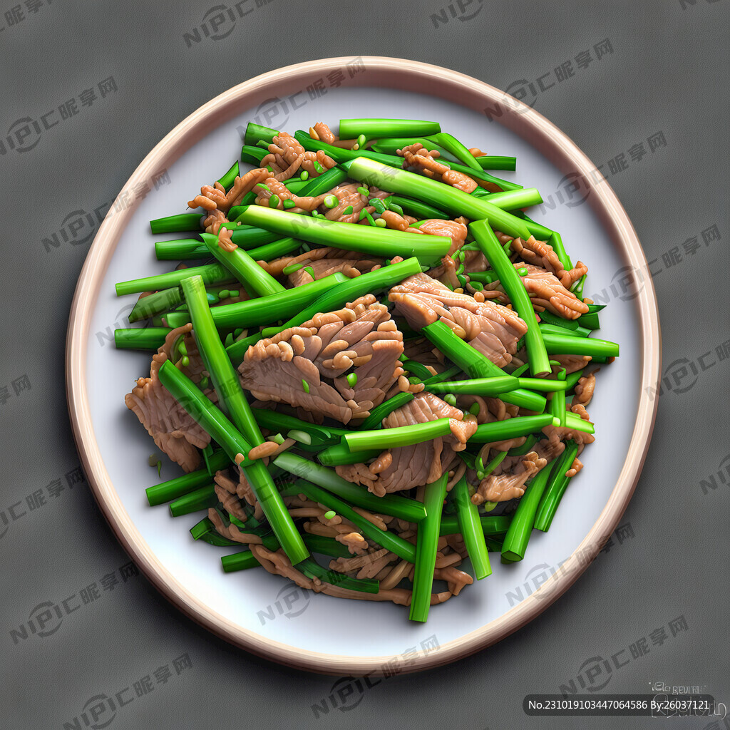 蒜苔炒肉丝