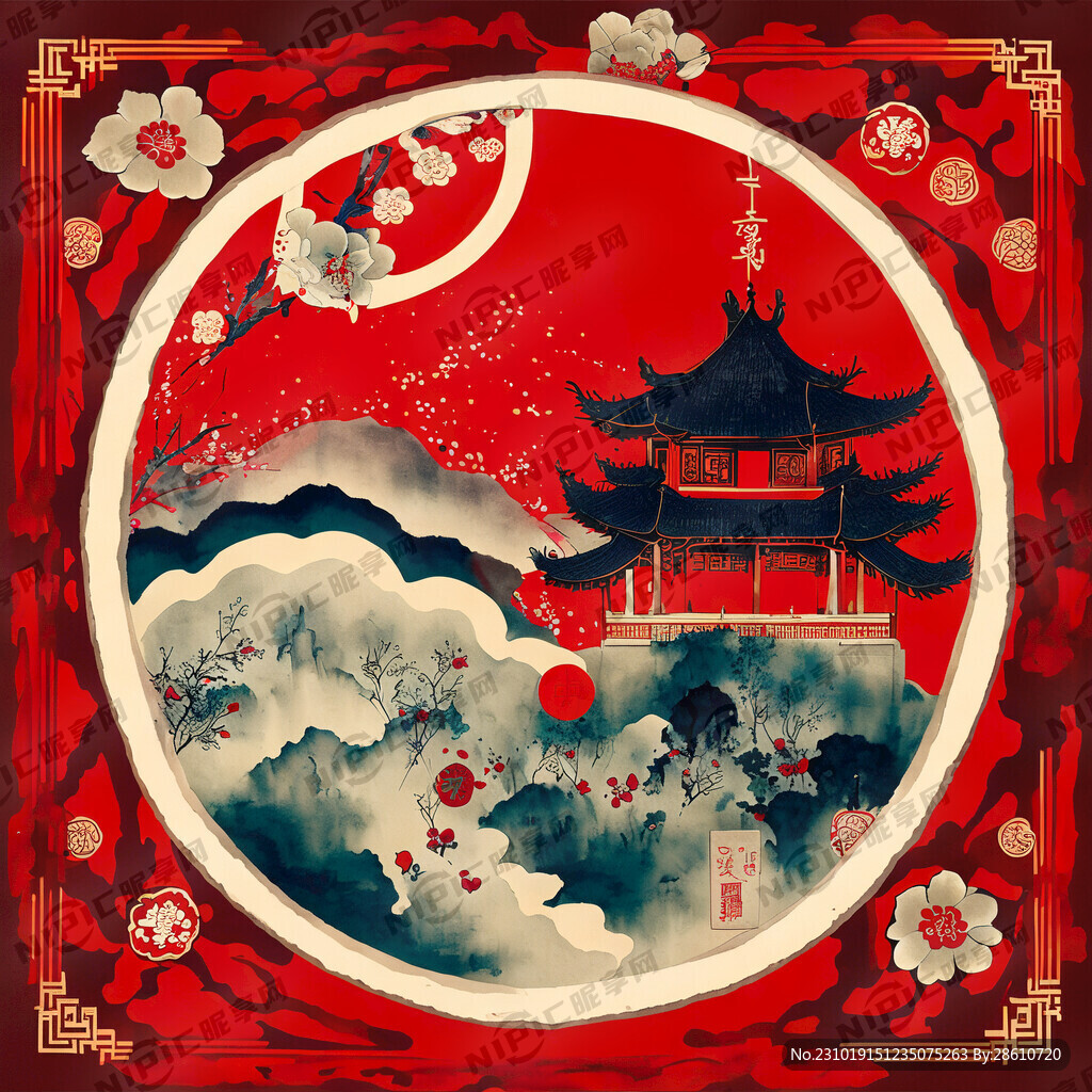 中国年 主调红色 复古 福