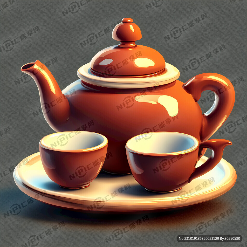 茶壶 茶具 卡通画风