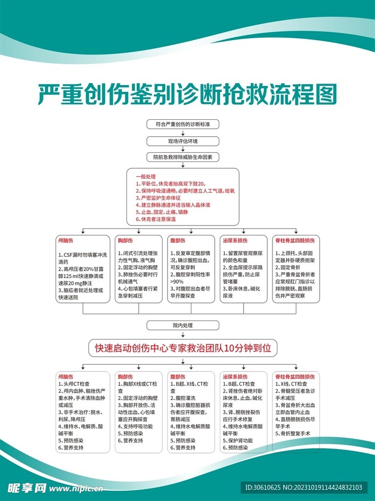 严重创伤鉴别诊断抢救流程图