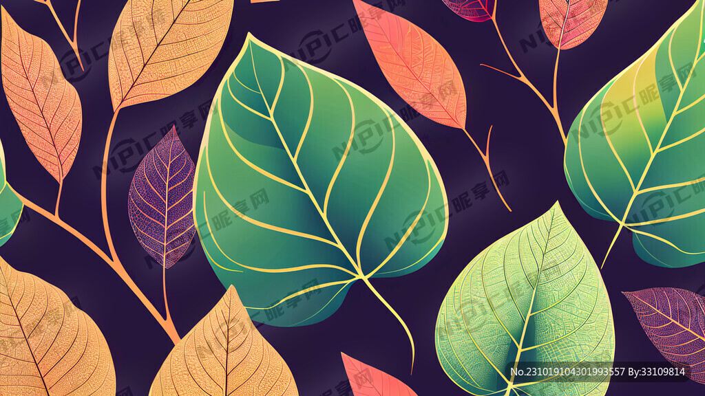 树叶矢量无缝