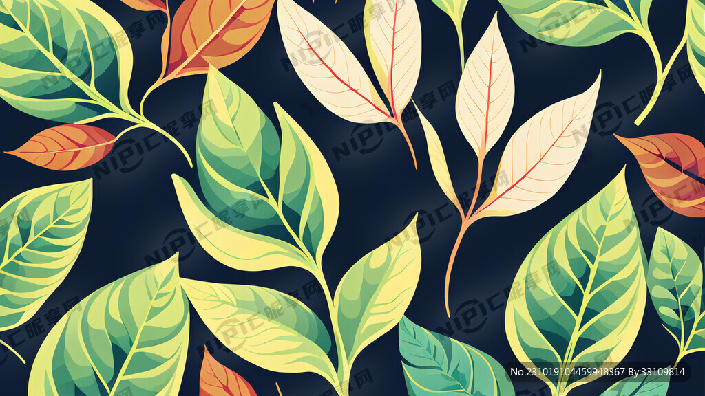 树叶矢量无缝