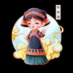 国潮风民族人物 布依族