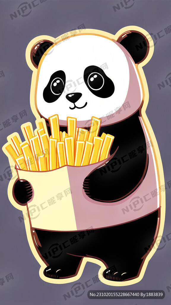 透明底色 熊猫 卡通 慵懒